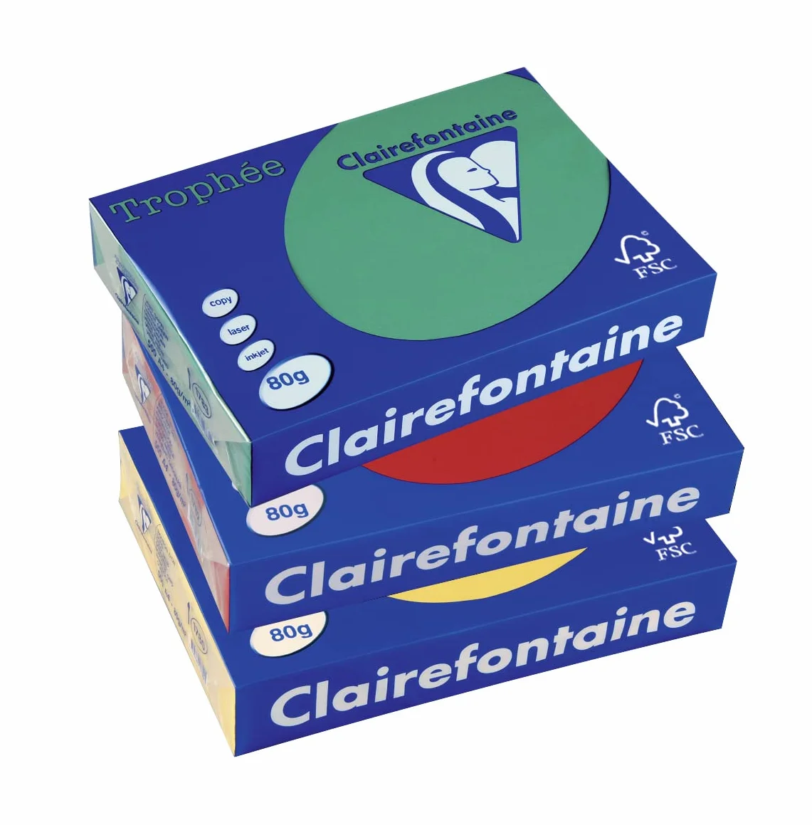 Clairefontaine 4104C Trophée PPP papier do drukarek, do wszystkich drukarek laserowych, kopiarek i drukarek atramentowych, DIN A4 (21 x 29,7 cm), 80 g, 1 ryza z 100 arkuszami, kość słoniowa