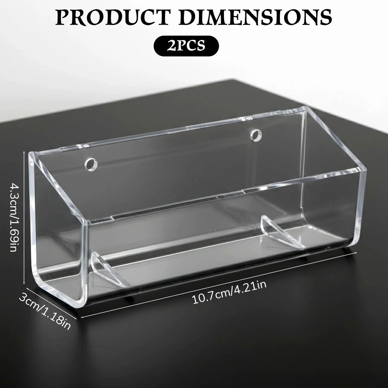 2 szt. etui na wizytówki, przezroczysty organizer na wizytówki, pionowy stojak na karty, wyświetlacz do przechowywania wielu naklejek, pasuje do 40-60 wizytówek